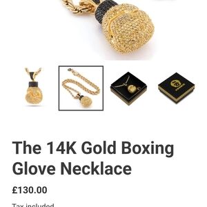 14K Gold Boxing Glove Necklace - Gold